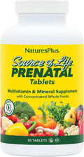 NaturesPlus Source of Life Prenatal - 90 Tablets - Multivitamin & Mineral with Iron - Nutritional Support for Pregnancy - Gluten-Free, Vegetarian