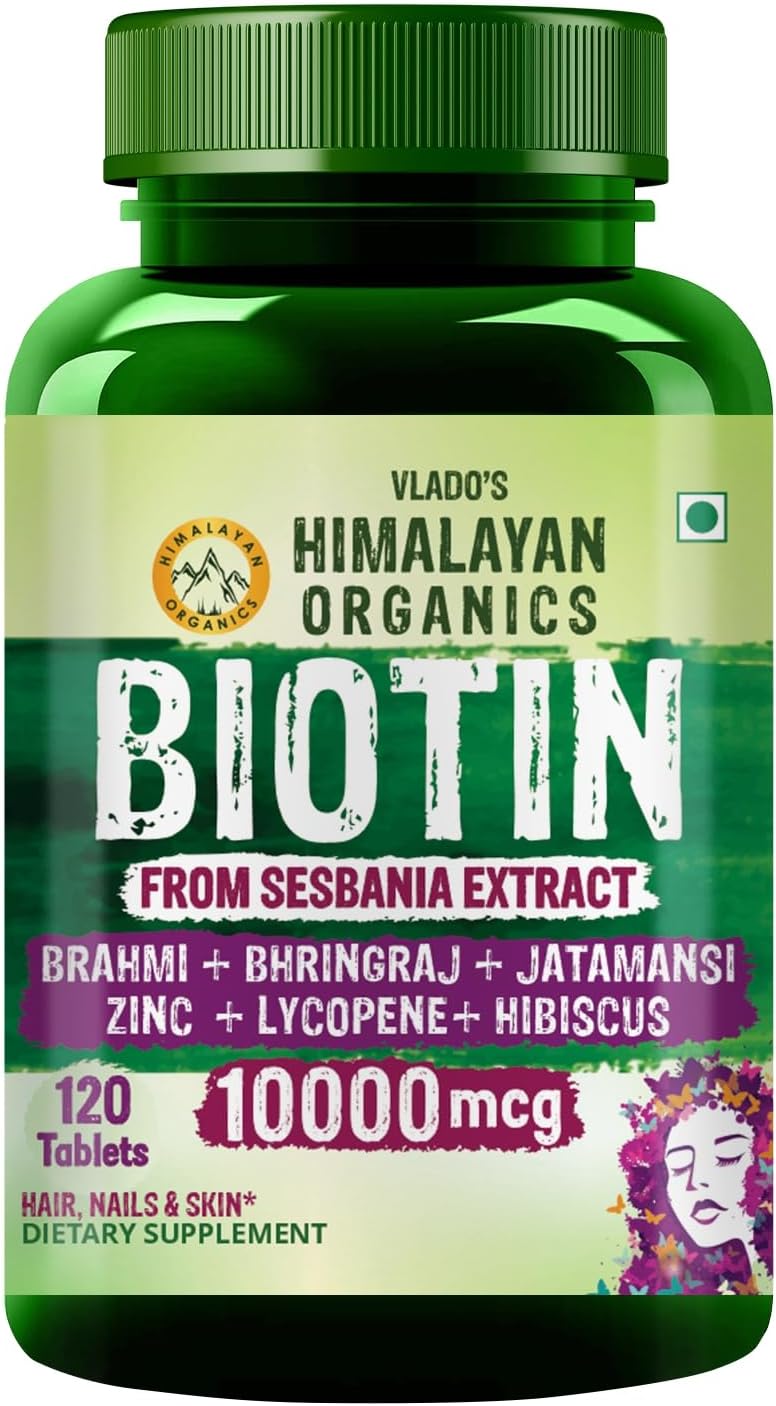 Himalayan Organics Biotina 10000 mcg – 120 Comprimidos