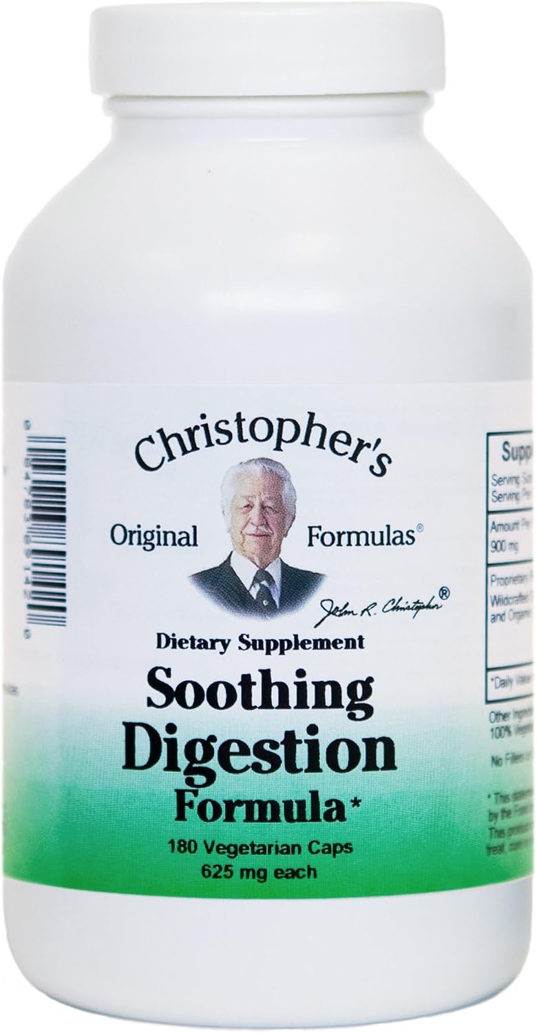 Fórmulas originales de Christopher para una digestión relajante - 180 cápsulas vegetales