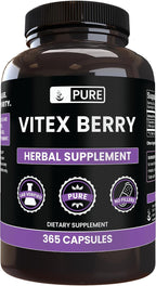 Pure Original Ingredients Vitex Berry (Chasteberry) – 365 Cápsulas, Sin Rellenos, Puro