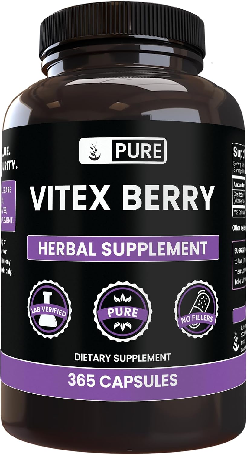 Pure Original Ingredients Vitex Berry (Chasteberry) – 365 Cápsulas, Sin Rellenos, Puro