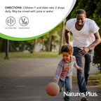 NaturesPlus Animal Parade Gotas Líquidas de Vitamina D3 para Niños - 400 UI, 10 ml - Sabor Naranja - Apoyo Óseo e Inmunológico - Sin Gluten, Vegetariano - 365 porciones