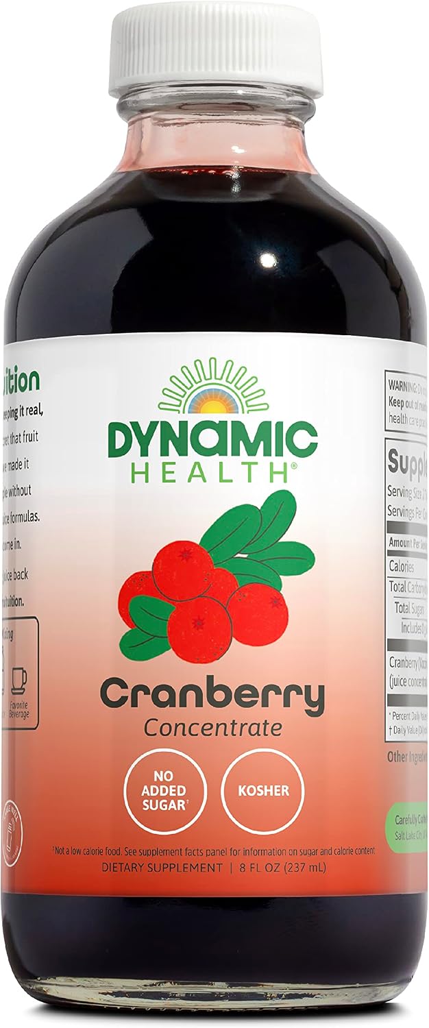 Dynamic Health Pure Concentrado de Jugo de Arándano, Sin Endulzar, 8 fl oz