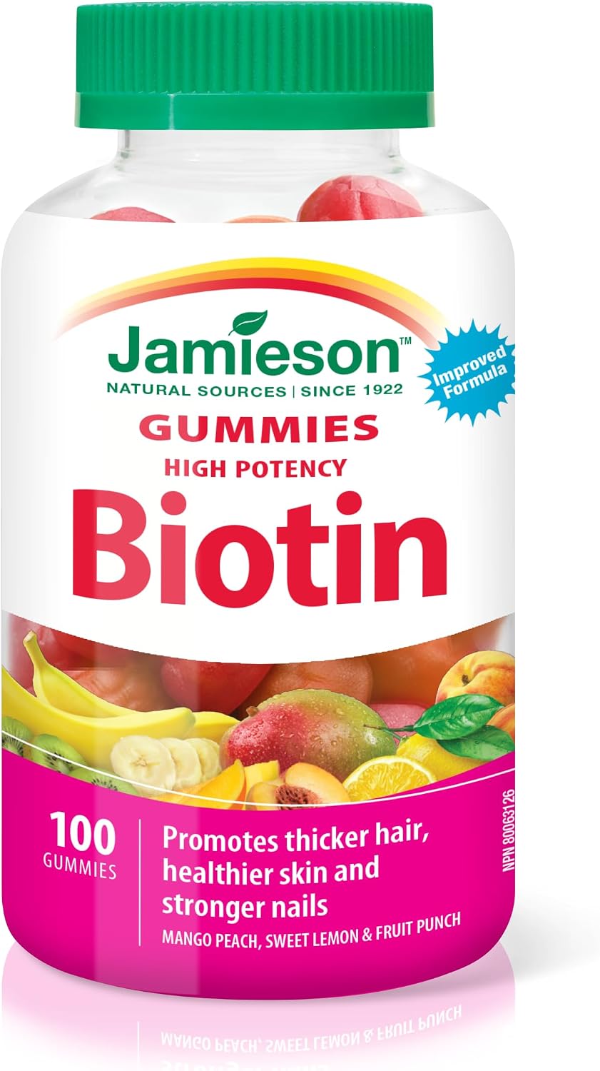 Gomitas de biotina de alta potencia Jamieson, 100 unidades