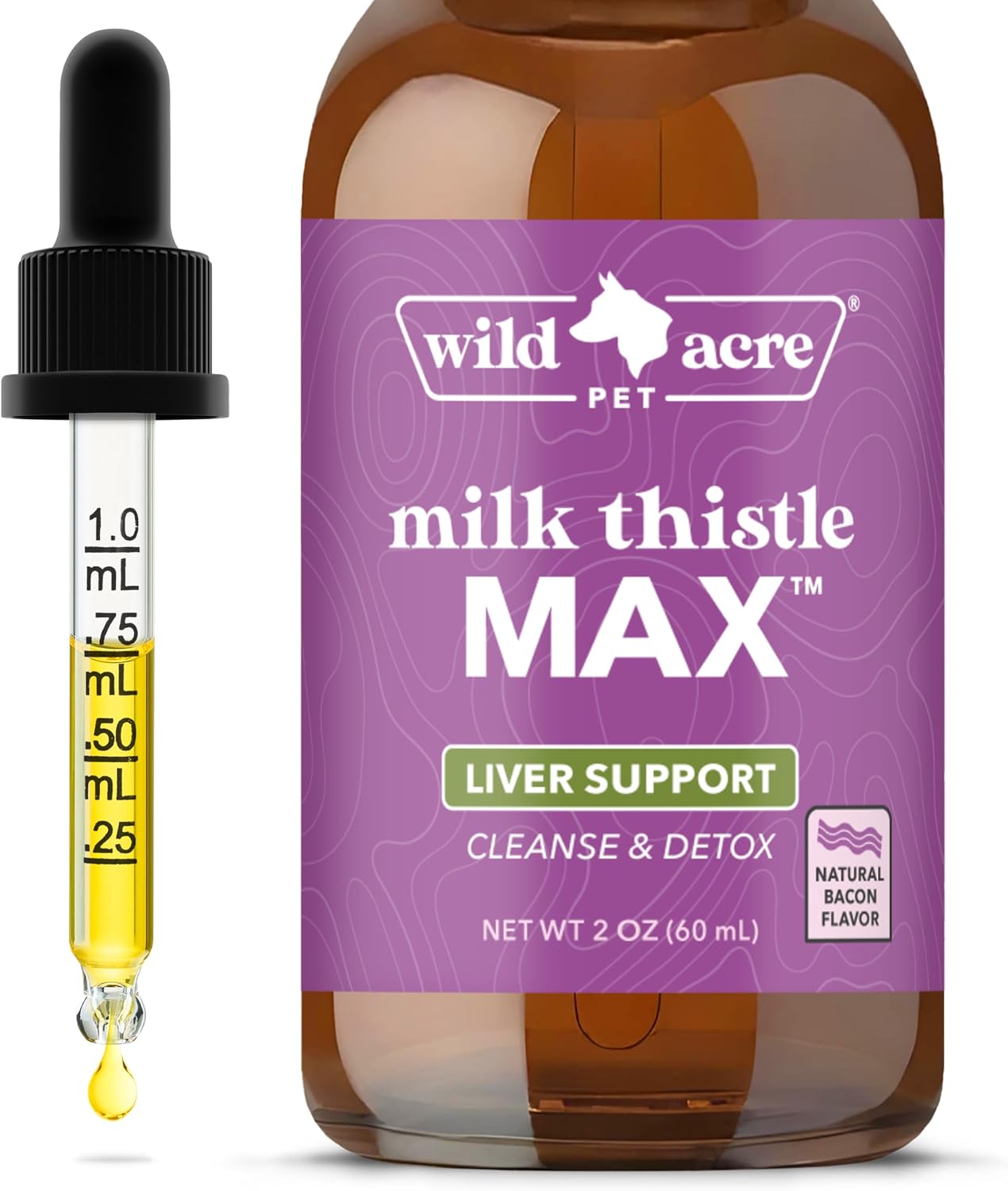 Wild Acre Cardo Mariano para Perros - Sabor Bacon - 60 ml