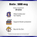 Biotina 5000 μg, 60 Comprimidos – Natural Systems