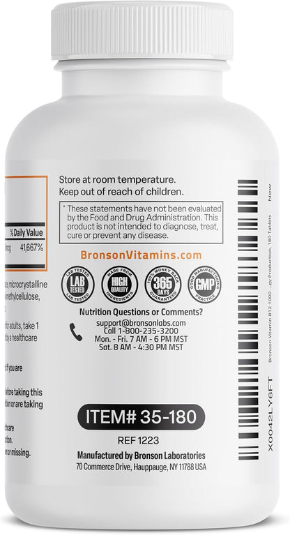 Bronson Vitamina B12 1000 mcg Liberación – Veganos y vegetarianos: Al evitar productos animales, es difícil – Image 7