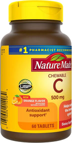 Nature Made Vitamin C 500 mg Chewable Tablets Citrus Flavor - 60 Count (Pack of 3)