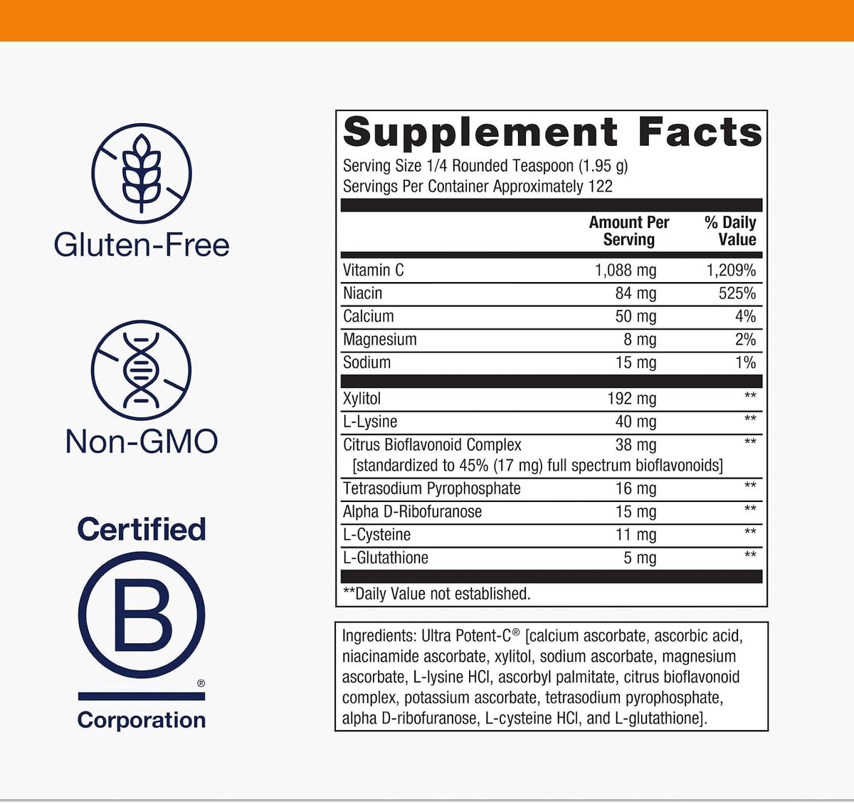 Metagenics Ultra Potent-C Vitamina C en – L-lisina: Aminoácido esencial que colabora en la síntesis de colágeno y – Image 4
