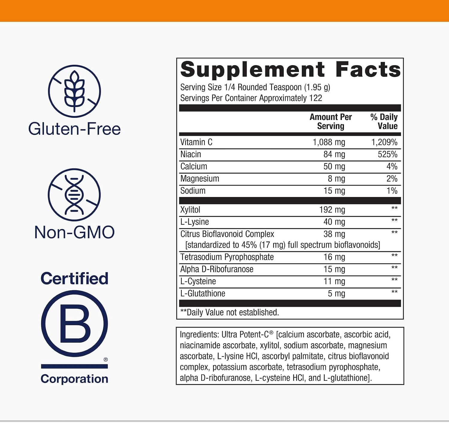 Metagenics Ultra Potent-C Vitamina C en Polvo - 238 g