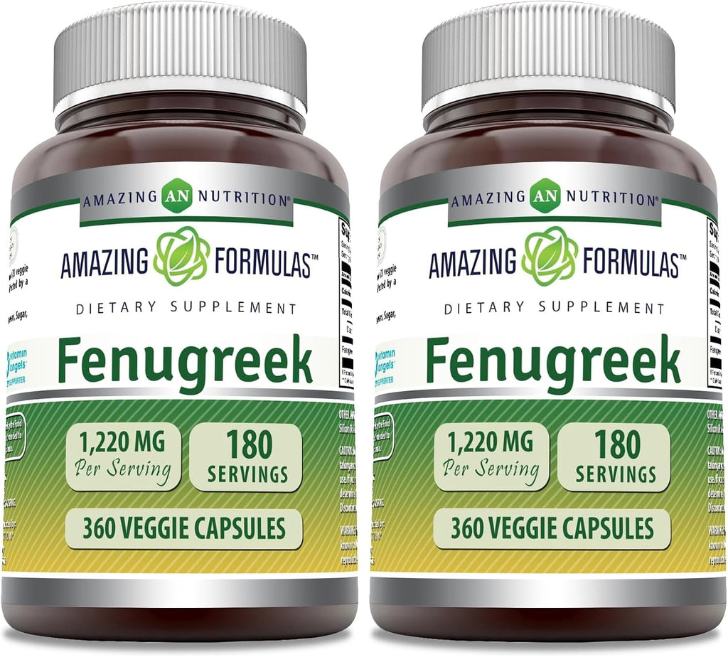 Amazing Formulas Fenugreek Seed 1220 mg - 180 Cápsulas Veganas