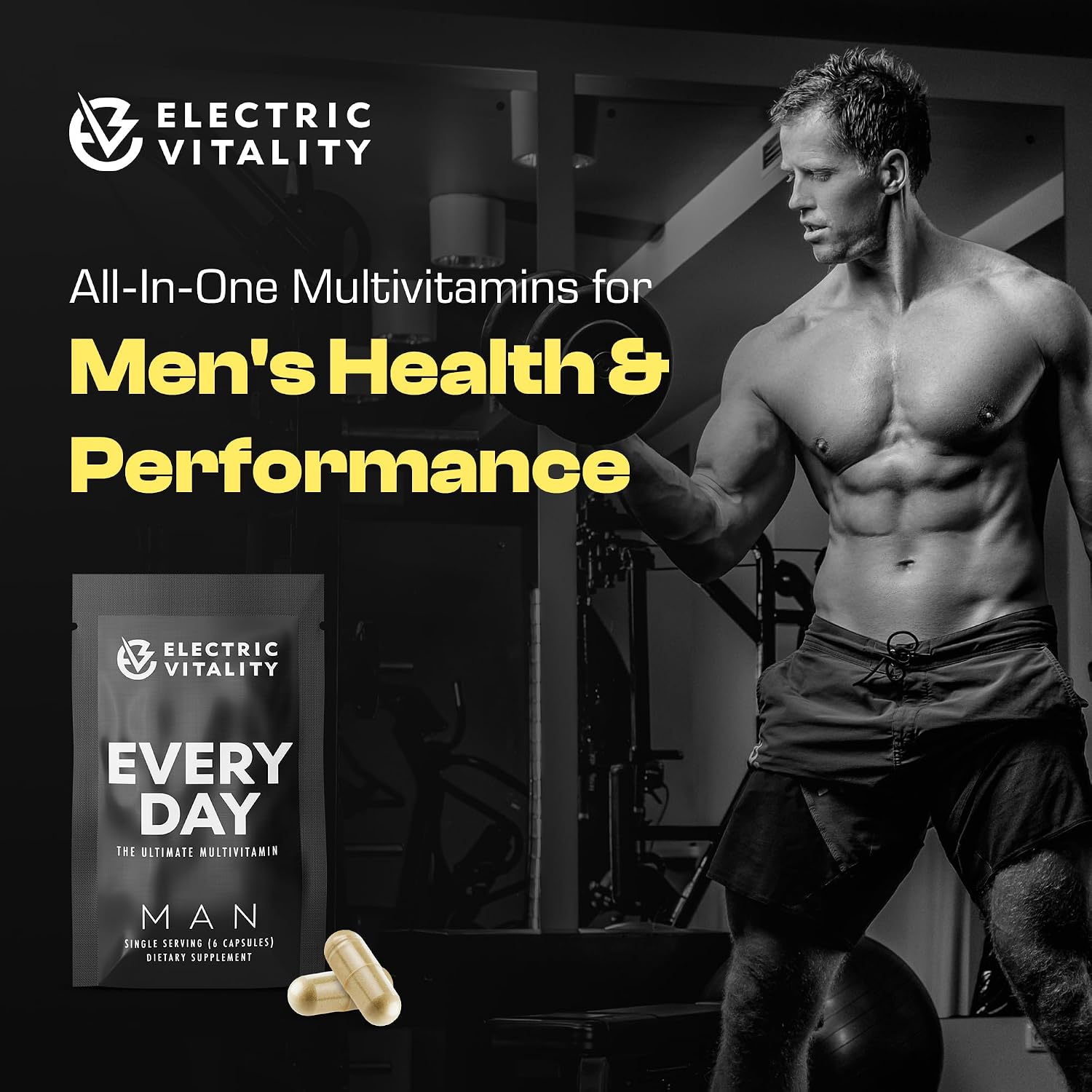 Multivitamínico para Hombre - Completo con Tongkat Ali, Shilajit, Lion's Mane y Vitaminas Esenciales, 30 Sobres
