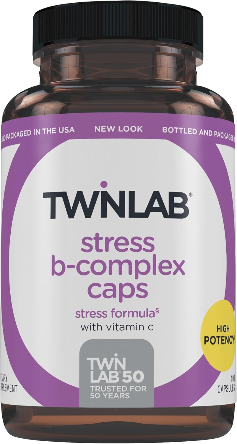 Twinlab Stress B-Complex Caps - 100 Cápsulas (Paquete de 2)