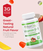 BariSlim Gomitas de Vitamina D3 - 2000 UI - 90 Gomitas para Salud Ósea e Inmunitaria