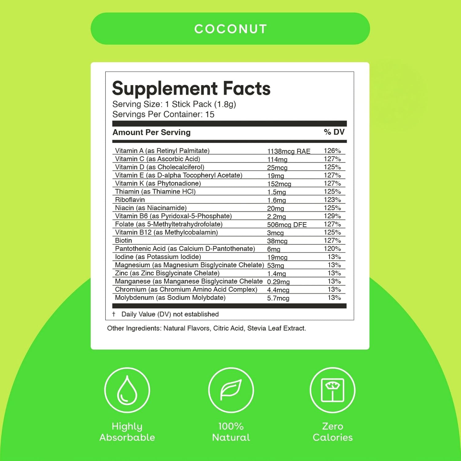MIXHERS Multi - Multivitamínico en polvo para mujeres - 15 sobres - Sabor coco