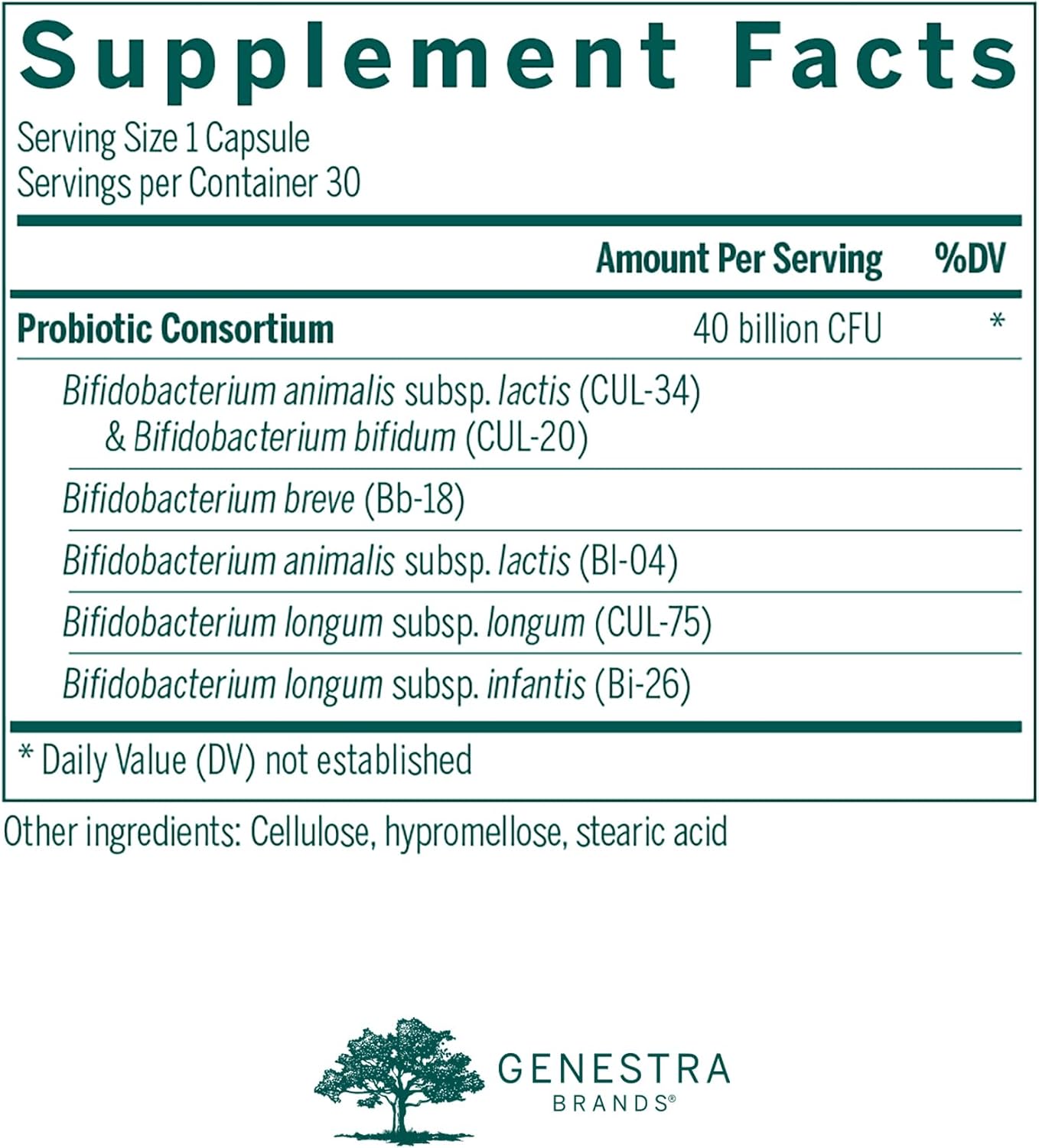 Genestra Brands HMF Bifido Cápsulas | Salud Gastrointestinal, Confort Abdominal y Apoyo a la Microflora | 30 Cápsulas
