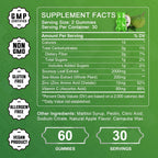 Gominolas Orgánicas de Soursop Graviola - 2200mg Extracto de Hojas de Soursop con Musgo Marino, Zinc y Vitamina C - 60 Gominolas
