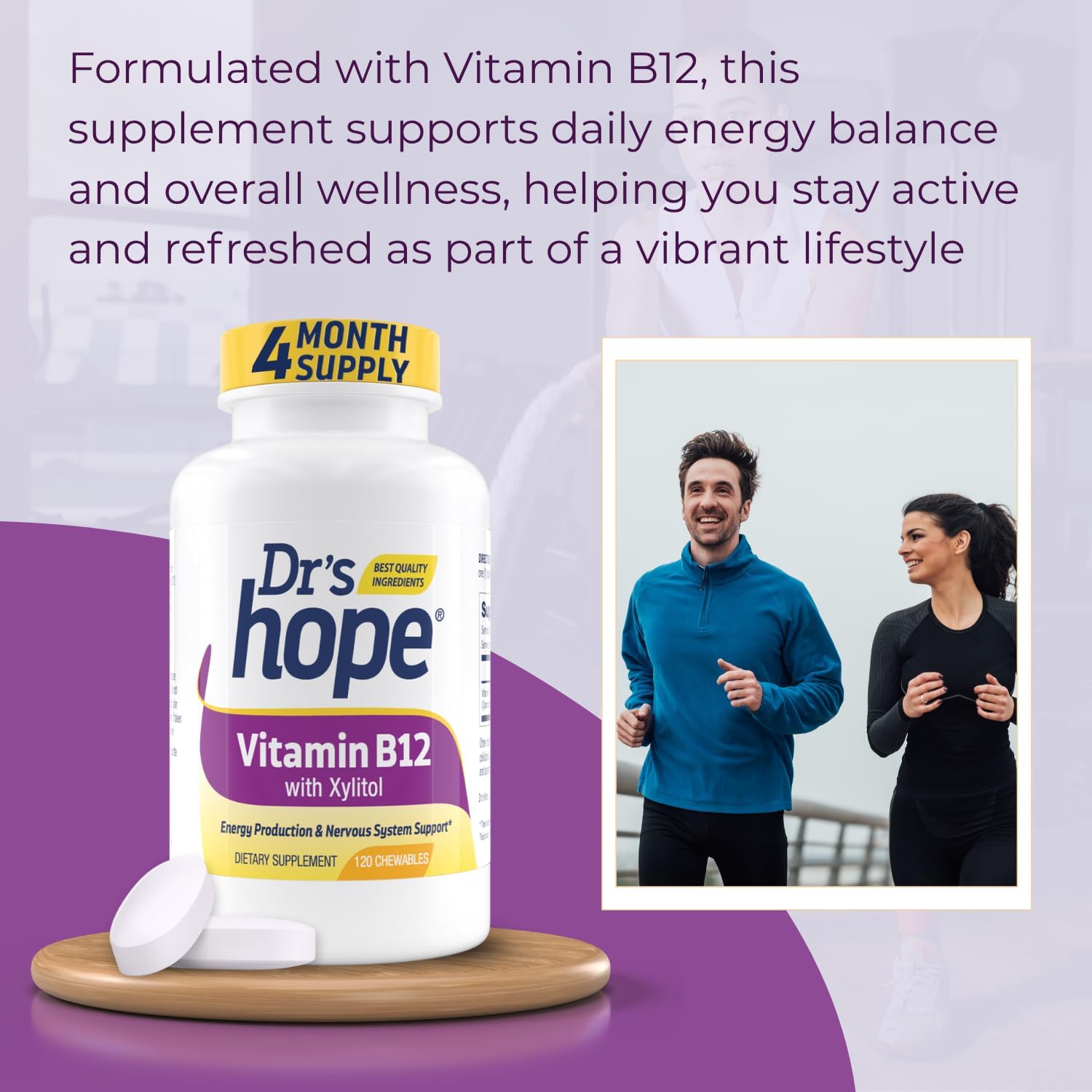 Dr’s Hope Vitamina B12 1000 mcg - 120 Comprimidos Masticables