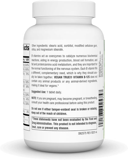 Source Naturals Vegan True B-125, Supports – Formación de glóbulos rojos: Especialmente la vitamina B12 y el – Image 3
