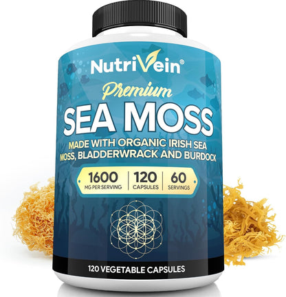 Nutrivein Musgo Marino Orgánico 1600mg con – Vitamina A: contribuye al mantenimiento de las membranas mucosas en – Image 1