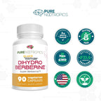 Pure Nootropics - Dihidroberberina (GlucoVantage) 100 mg, 90 Cápsulas | Super Berberine