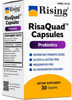 Rising Health RisaQuad™ Probiotic Capsules – 40 mg (8 Billion CFU+) Proprietary Blend for Digestive & Gut Health | Shelf Stable - 30 Capsules