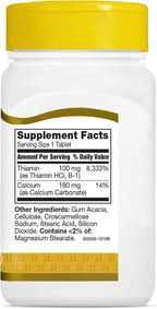 21st Century B-1 Tablets, 100 mg, 110 Comprimidos (Pack de 12)