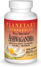 Planetary Herbals Ashwagandha Espectro Completo, 570 mg, 120 Comprimidos