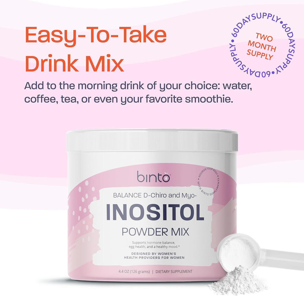 Binto Inositol Powder Mix | 60 Días | Ratio 40:1 Myo y D-Chiro Inositol | Sin Conservantes