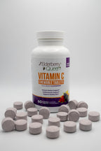 Elderberry Queen Chewable Vitamin C 500mg - Immune Boost & Antioxidant Support Tablets with Vitamin A, E & Organic Echinacea, Elder Fruit, Acerola - Natural Dietary Supplement, 60 Count