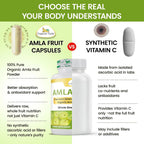 Organic Veda Amla Cápsulas - 1500mg, 300 Cápsulas - Suplemento Natural de Vitamina C con Antioxidantes