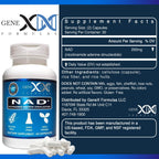 Genex Formulas NAD+ 250mg 60 Cápsulas - Nicotinamida Adenina Dinucleótido