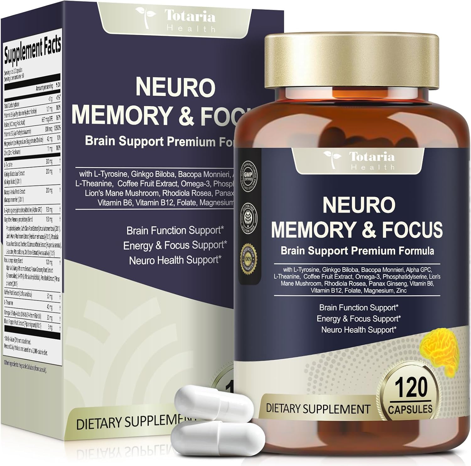 Totaria Suplemento Cerebral 25 en 1 - Memoria y Enfoque