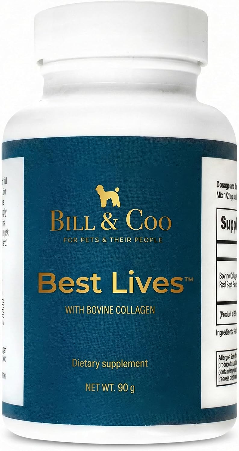 BILL & COO Best Lives Suplemento de Fibra con Probióticos, Colágeno Bovino y Remolacha para Perros - 90g