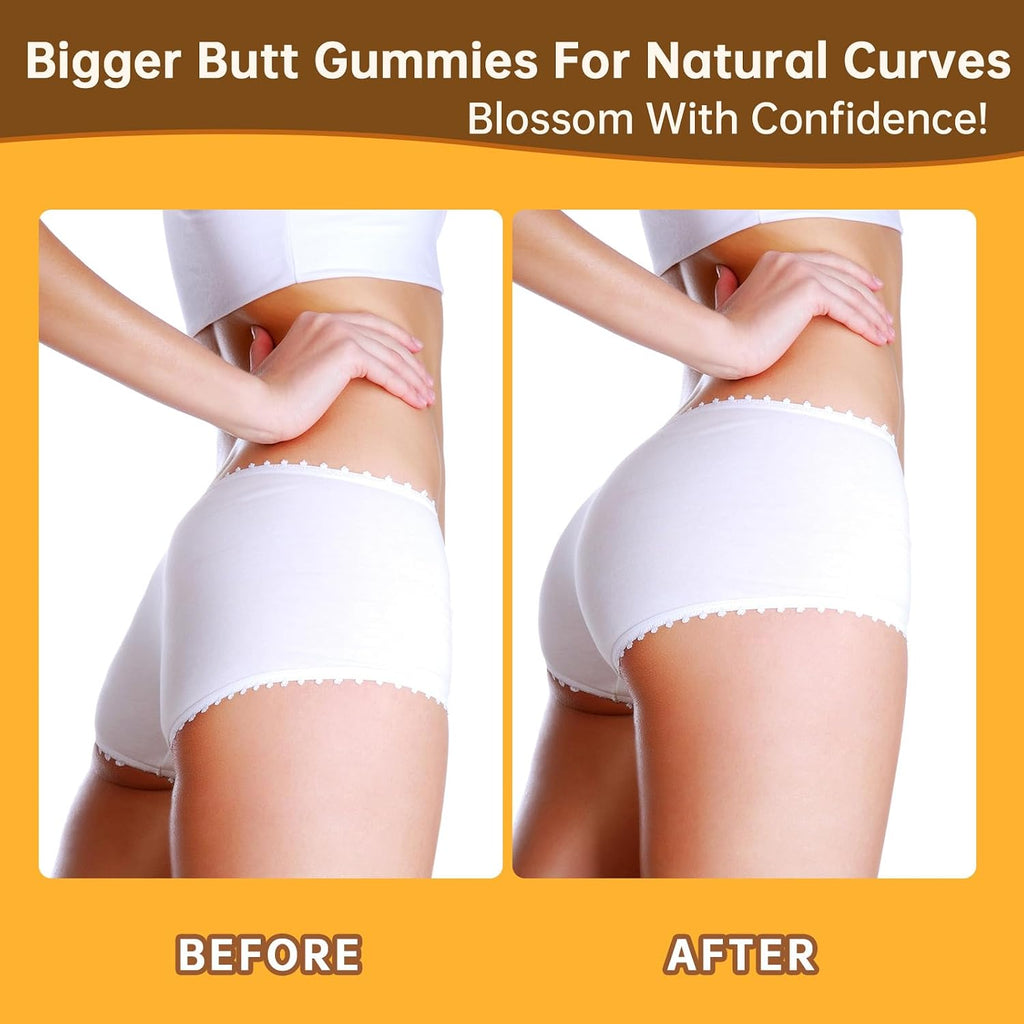 Booty Gummies - Gomitas para glúteos y caderas, sabor a bayas (60 unidades) - Mopayzer