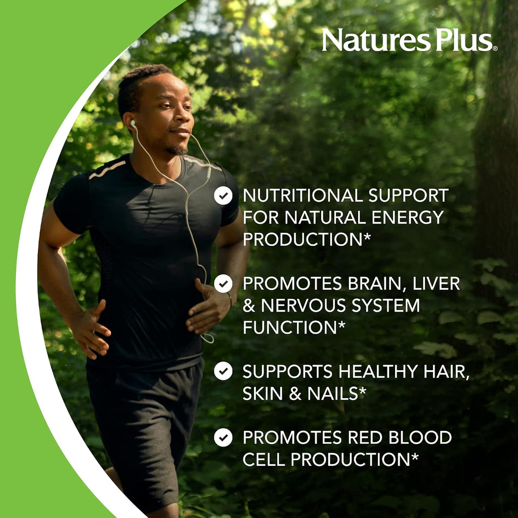 NaturesPlus Ácido Pantoténico, Liberación Sostenida - 1000 mg, 60 Comprimidos - Suplemento de Vitamina B5 de Alta Potencia - Vegano, Sin Gluten