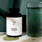 Root Relive Greens by Dr. Rahm's | Superalimento Verde con Verduras de Hoja Verde, Frutas y Fibras - 153g