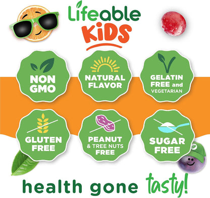 Lifeable Complejo B sin Azúcar para Niños – Delicioso sabor a fresa: Con un sabor afrutado a fresa que encanta a – Image 4