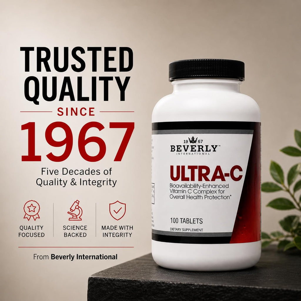 Beverly International Ultra-C, 100 comprimidos de vitamina C de liberación prolongada, 2000 mg