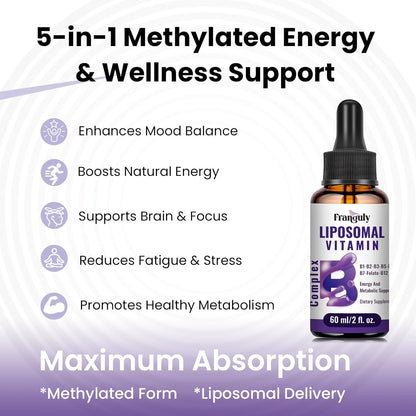 Complejo B Liposomal Líquido con – Individuos con alto estrés o fatiga: las vitaminas B participan en la – Image 5