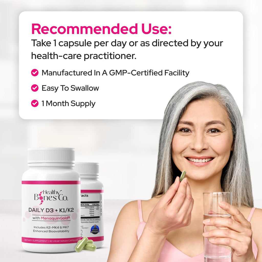 Premium D3 K2 Completo: Vitamina D3 2000 UI + K1 + K2 (MK-4 y MK-7) - 30 Cápsulas