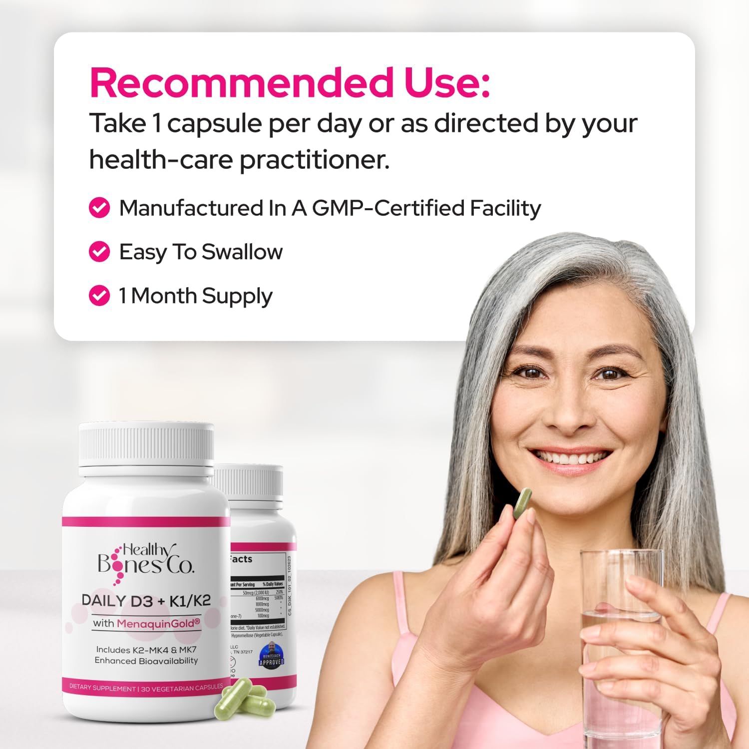 Premium D3 K2 Completo: Vitamina D3 2000 UI + K1 + K2 (MK-4 y MK-7) - 30 Cápsulas