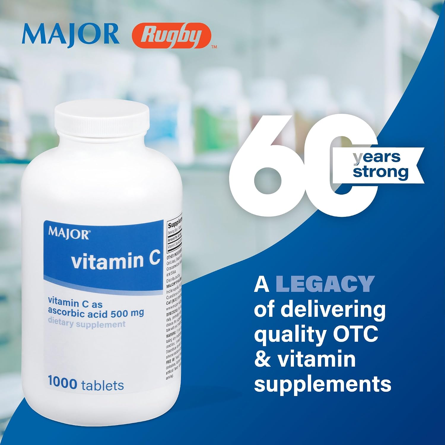 Major Vitamin C-500 mg Ácido Ascórbico - 1000 Comprimidos