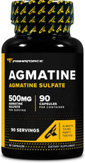 Primaforce Sulfato de Agmatina 500 mg, 90 Cápsulas - Suplemento No-GMO, Sin Gluten