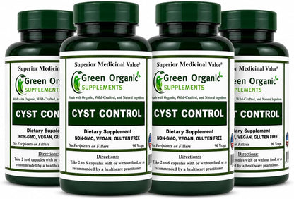 Green Organic Supplements Cyst, Breast Cyst, 90 Cápsulas Veganas, Alta Absorbibilidad, Non-GMO, Sin Gluten (Pack de 4) – Image 1