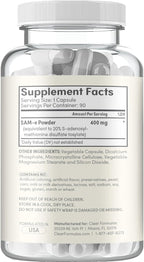 Clear Formulas Bioactive SAM-e 400mg - Suplemento de SAM-e bioactivo para hígado y estado de ánimo - 90 cápsulas