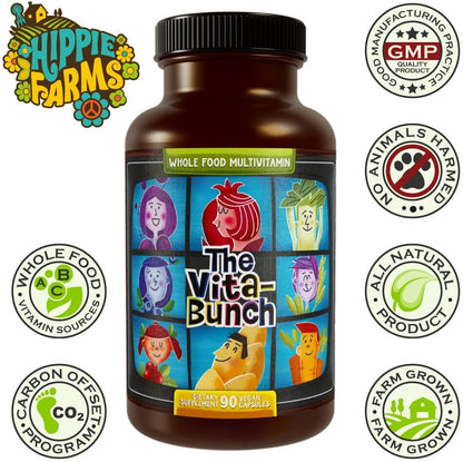 Hippie Farms Whole Food Multivitamin – Complejo Multivitamínico con Frutas y Super Greens, 90 Cápsulas Veganas – Image 3