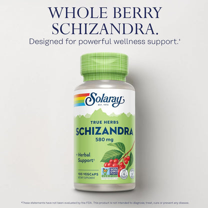 Solaray Schizandra Berry 580 mg - Extracto Puro de Baya de Schizandra, 100 Cápsulas Veganas – Image 3