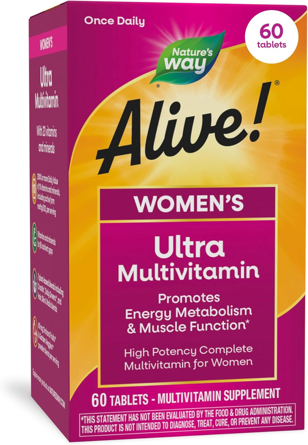 Nature's Way Alive! Ultra Multivitamínico para Mujeres - 60 Comprimidos