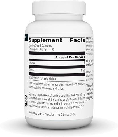 Source Naturals Glicina, Complemento Alimenticio - 500 mg - 100 Cápsulas – Image 3